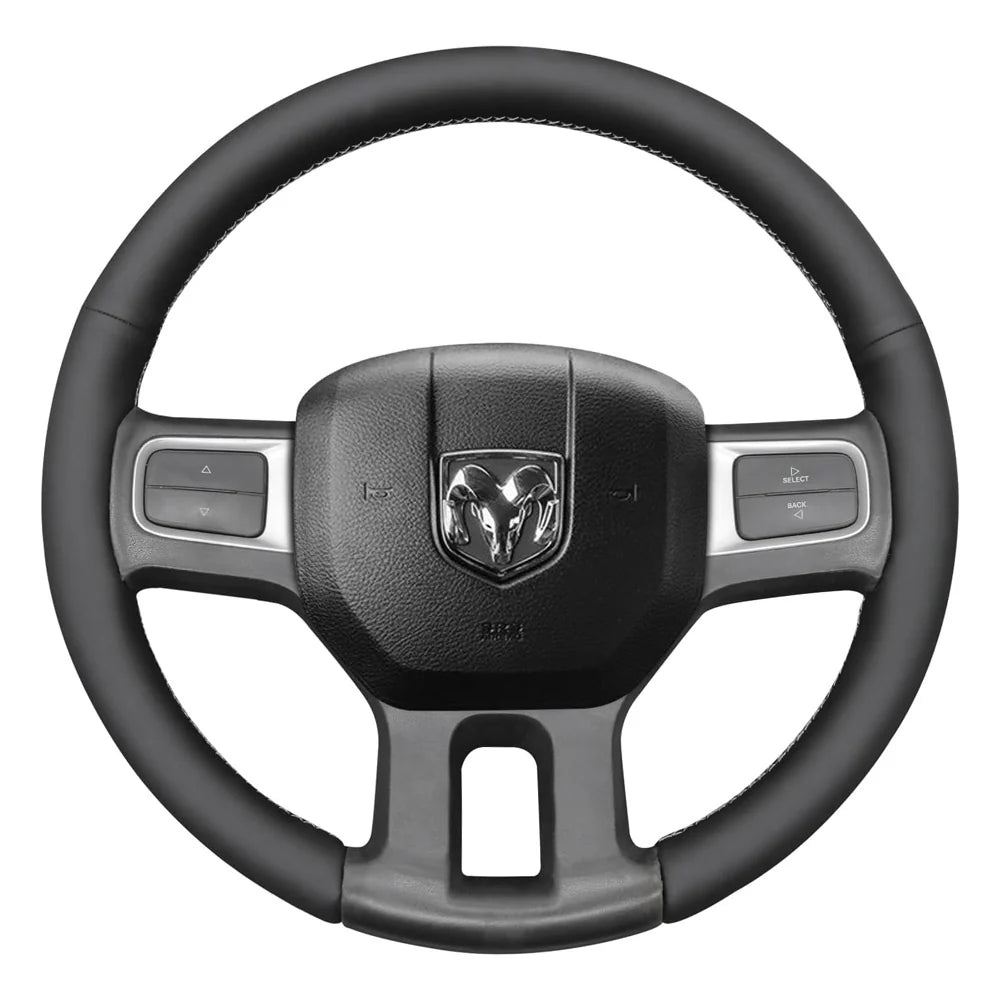 Loncky® Custom Hand Stitched Car OEM Leather Steering Wheel Cover for Dodge RAM 1500 2009-2012 Interior Accessories