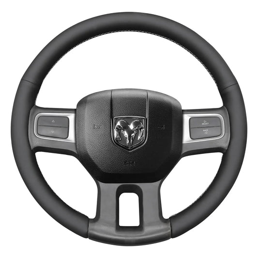 Loncky® Custom Hand Stitched Car OEM Leather Steering Wheel Cover for Dodge RAM 1500 2009-2012 Interior Accessories