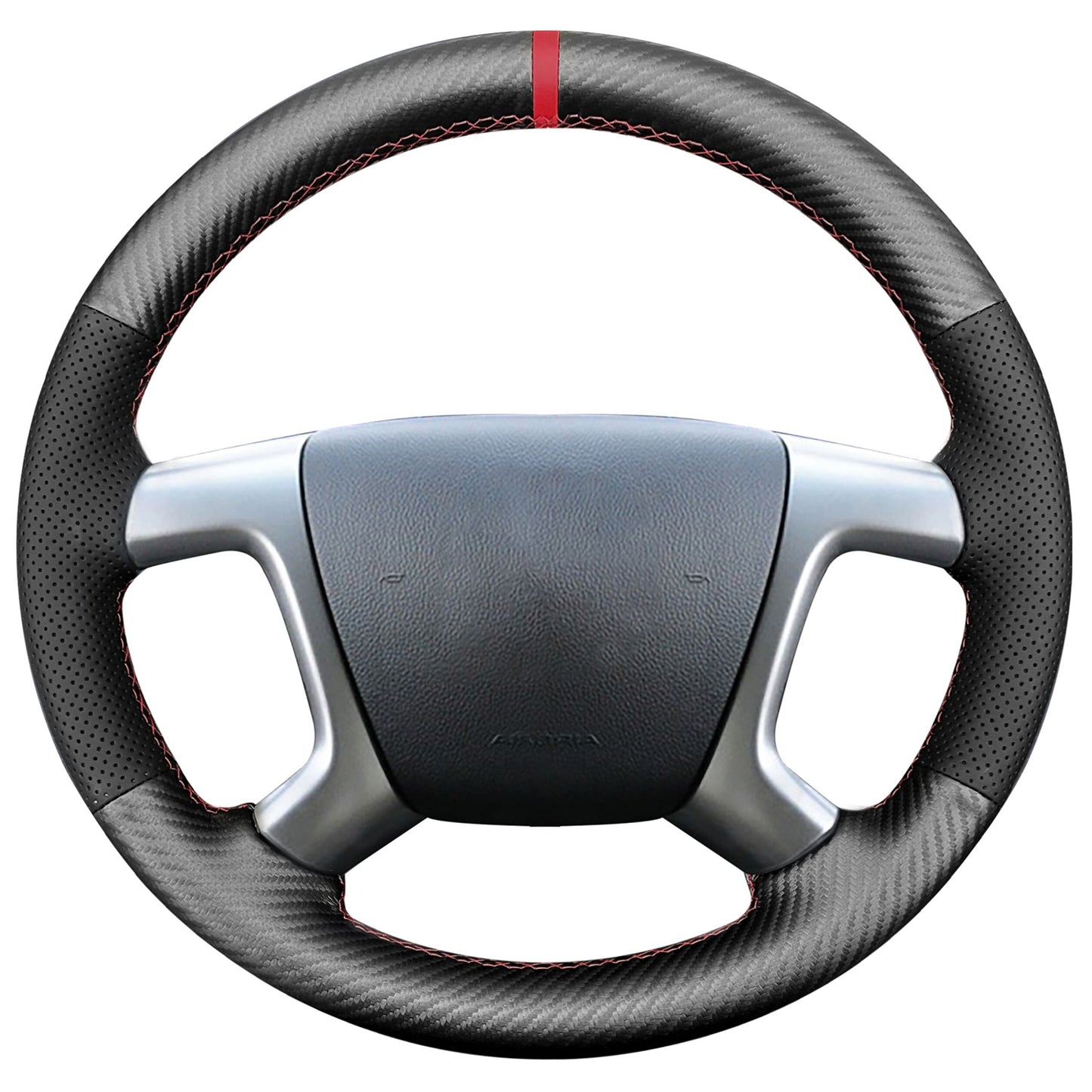 Loncky® Custom Hand Stitched OEM Leather Steering Wheel Cover for Chevrolet 2008-2013 Silverado 1500 /Silverado 2500 3500/2007-2014 Tahoe/2007-2014 Suburban 1500/2007-2013 Avalanche 1500/2009-2015 Traverse/Express Accessories