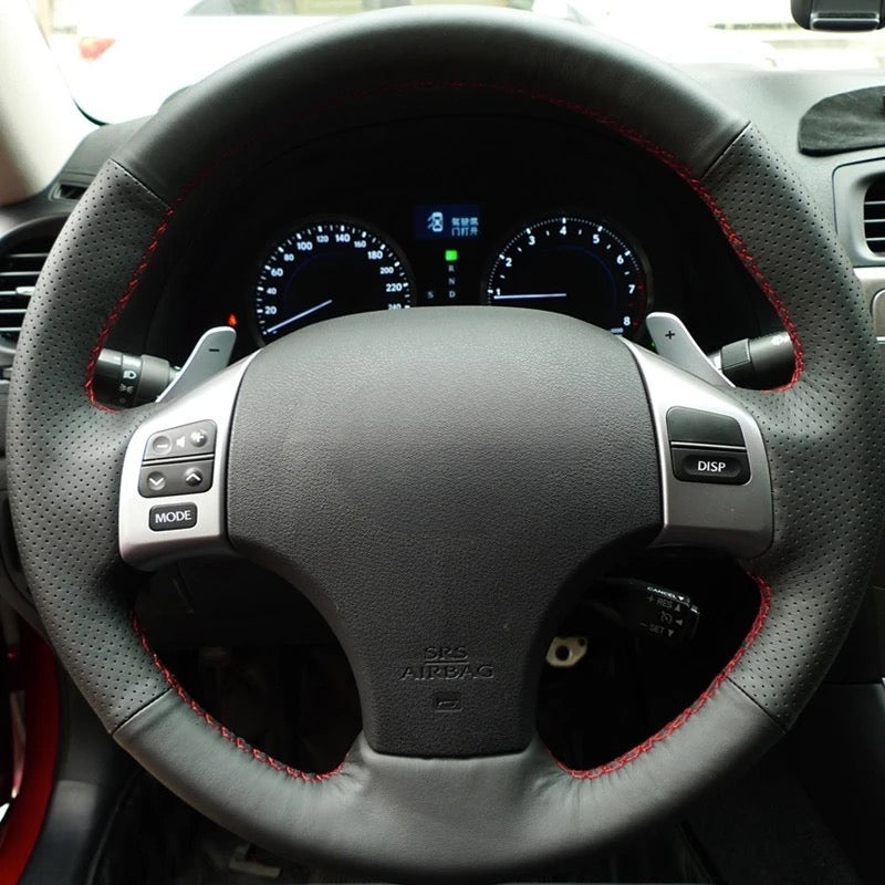 Loncky® Custom Hand Stitched OEM Leather Steering Wheel Cover for Lexus IS250 2006 2007 2008 2009 2010 2011 2012 2013/ Lexus IS350 2006 2007 2008 2009 2010 2011 2012 2013 Interior Accessories