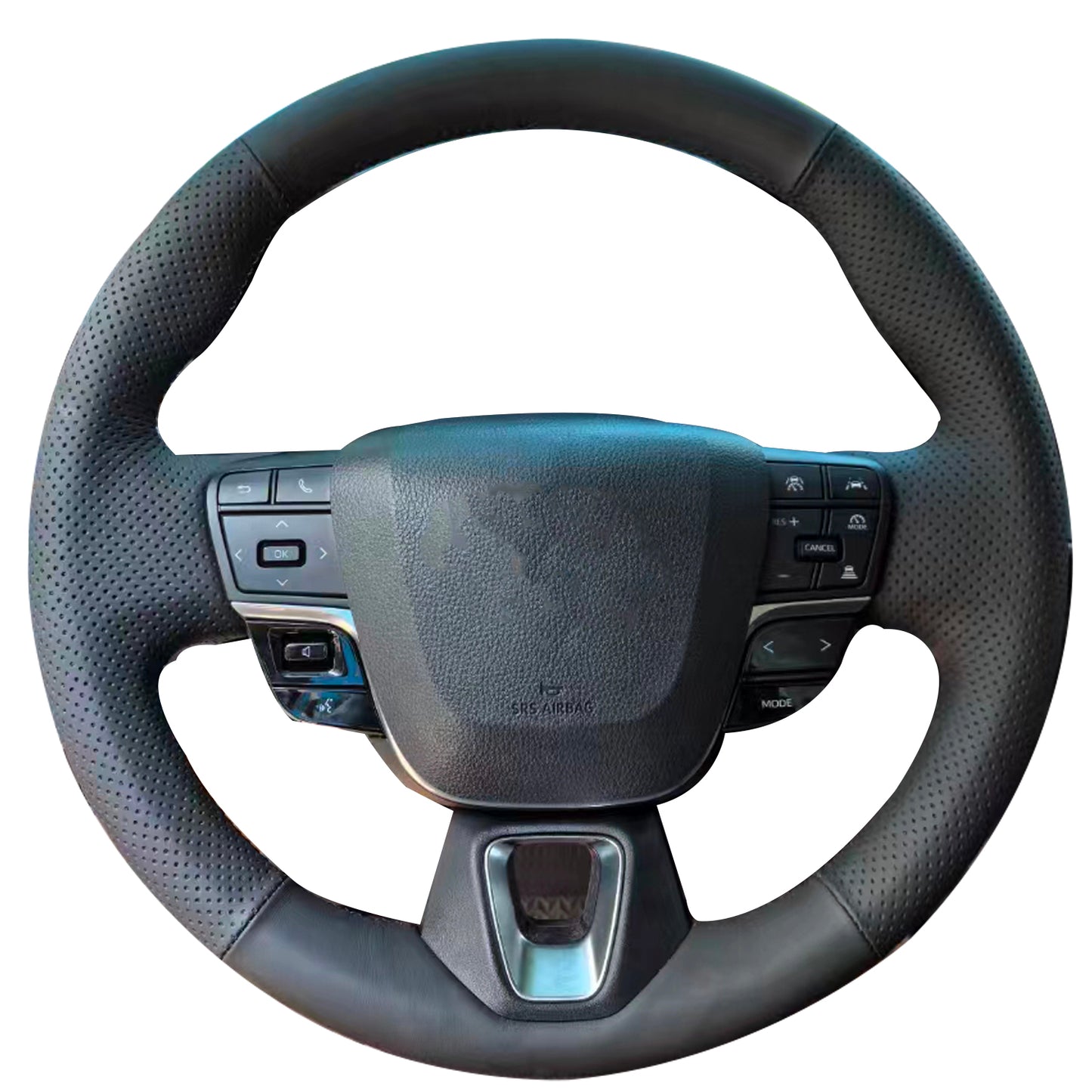 Loncky® Custom Hand Stitched Car OEM Leather Steering Wheel Cover for Toyota Crown 2023 2024 2025 Camry 2025 Interior Accessories