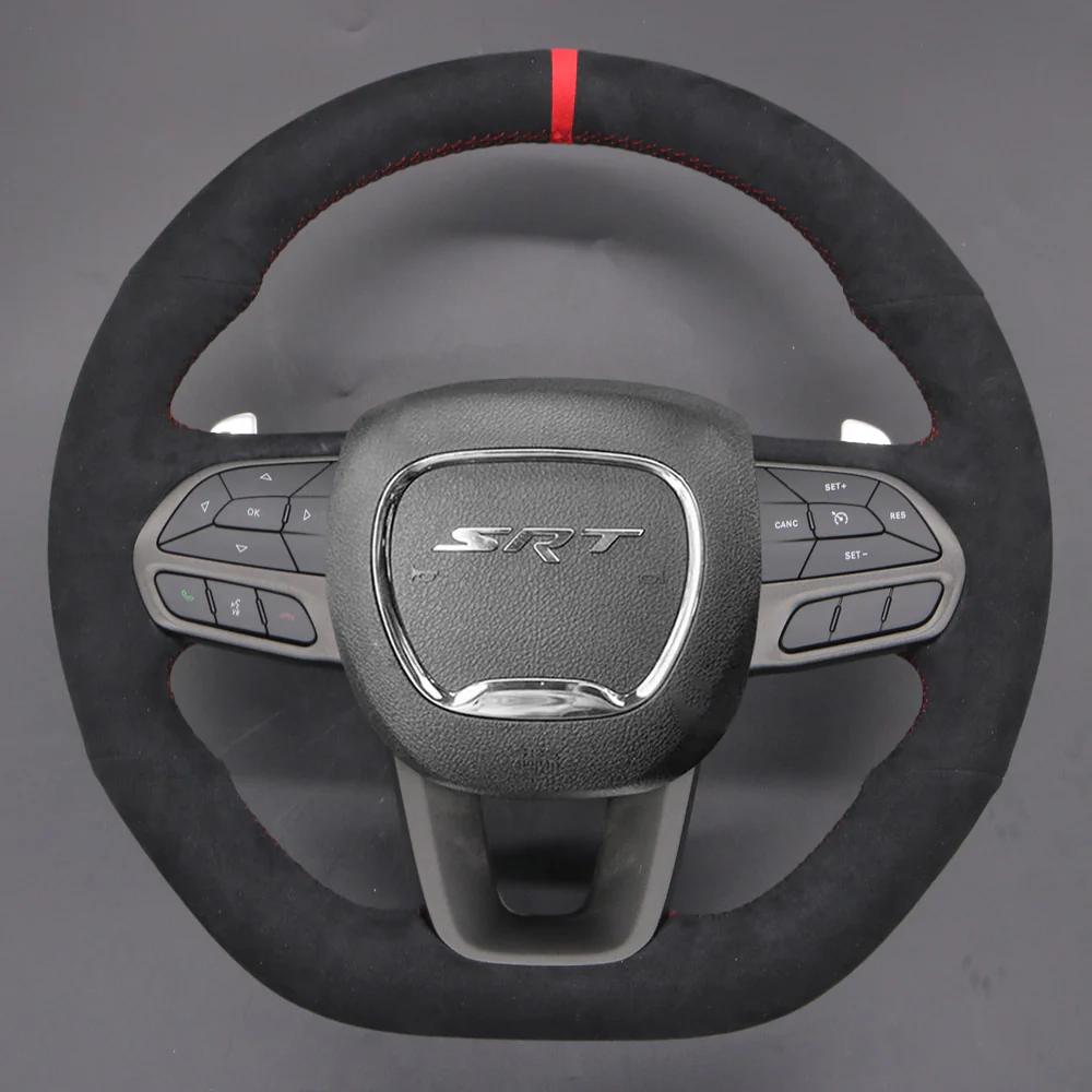 Loncky® Custom Hand Stitched Car OEM Leather Steering Wheel Cover for Dodge Durango Challenger SCAT R/T 2015-2025 Interior Accessories