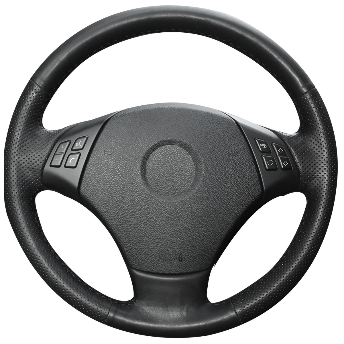 Loncky® Custom Hand Stitched Car OEM Leather Steering Wheel Cover for BMW E90 2007-2011 BMW 335 I 4D Sedan BMW 335 XI 4D Sedan BMW 328 4D Sedan BMW 328 XI 4D Sedan / 2009-2011 BMW 335 d 4D Sedan / 2006 BMW 330 BMW 325 Accessories