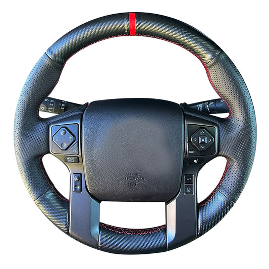 Loncky® Custom Hand Stitched OEM Leather Steering Wheel Cover for Toyota Tacoma 2012-2023 / Toyota Tundra 2014-2021/ Toyota 4Runner 2010-2014 2015 2016 2017 2018 2019 2020 2021 2022 2023/ Toyota Sequoia 2014-2022 Accessories
