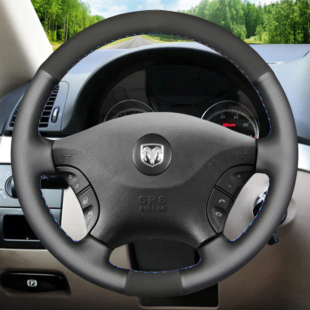 Loncky® Custom Hand Stitched Car OEM Leather Steering Wheel Cover for Dodge Sprinter 2500 2007-2009 Interior Accessories