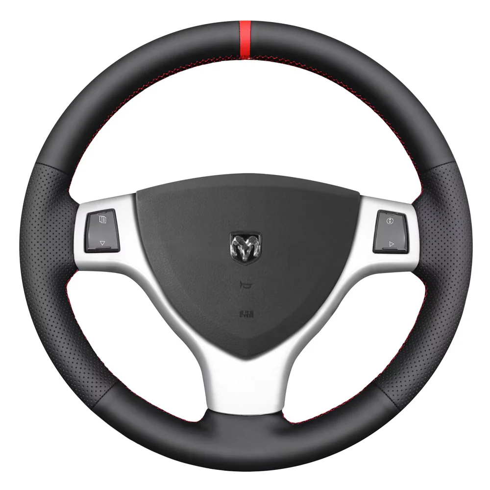 Loncky® Custom Hand Stitched Car OEM Leather Steering Wheel Cover for Dodge Grand Caravan 2008-2010 Interior Accessories