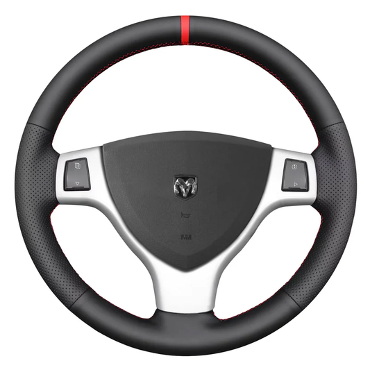 Loncky® Custom Hand Stitched Car OEM Leather Steering Wheel Cover for Dodge Grand Caravan 2008-2010 Interior Accessories