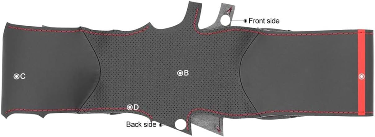 Loncky® Custom Hand Stitched OEM Leather Steering Wheel Cover for Kia Stinger GT GT1 GT2 GTS Stinger GT-Line 2018 2019 2020 2021 2022 Interior Accessories