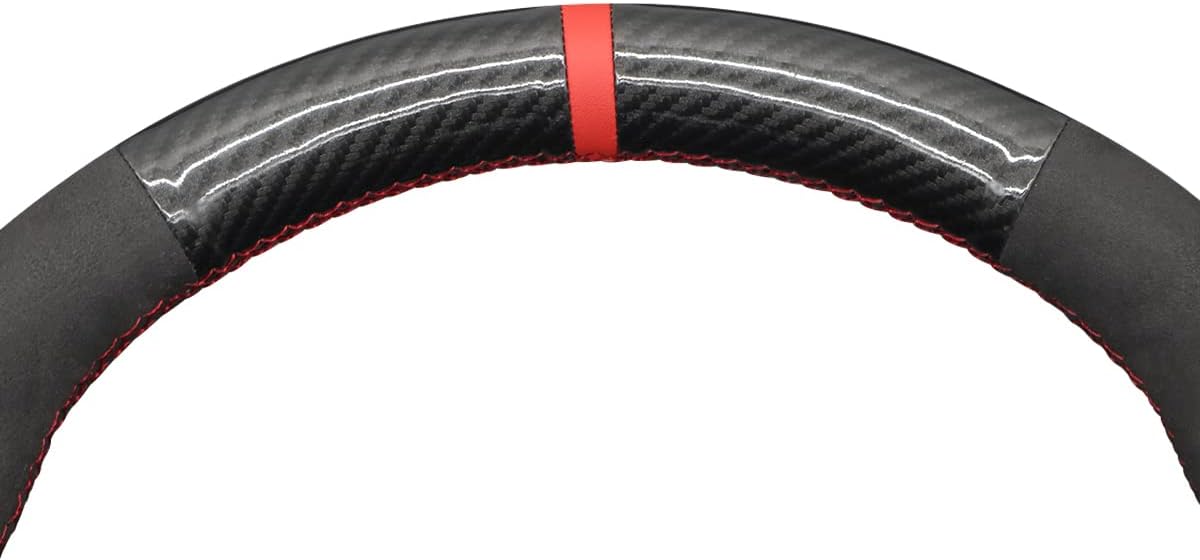 Loncky® Custom Hand Stitched Car OEM Leather Steering Wheel Cover for Alfa Romeo Giulia Quadrifoglio 2020-2022 / Stelvio Quadrifoglio 2020-2022 Interior Accessories