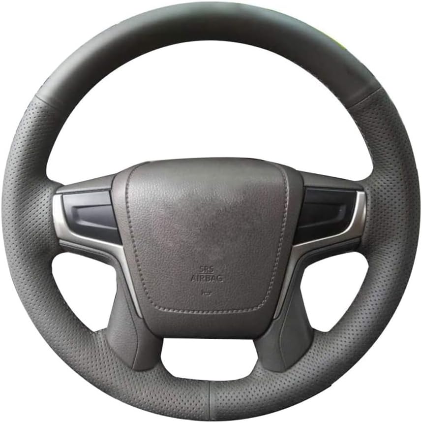 Loncky® Custom Hand Stitched Car OEM Leather Steering Wheel Cover for Toyota Land Cruiser V8 2016 2017 2018 2019 2020 2021 Toyota Land Cruiser Prado 2018 Accessories