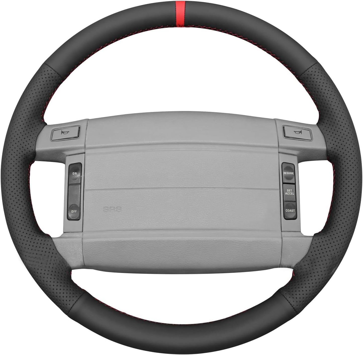 Loncky® Custom Hand Stitched Car OEM Leather Steering Wheel Cover for Ford Mustang F-150 F150 F250 F350 SVT Lighting 1990-1996 Interior Accessories