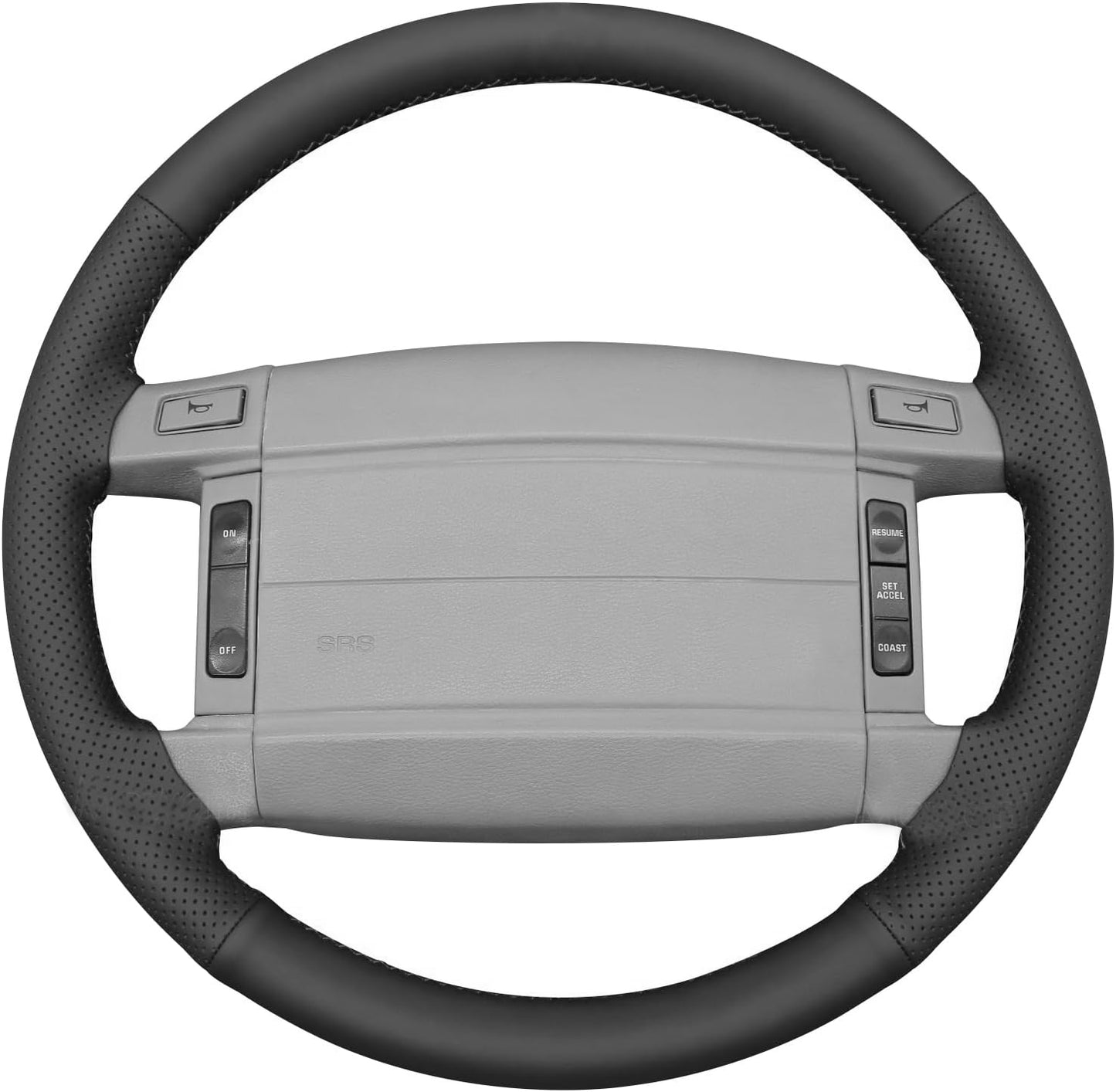 Loncky® Custom Hand Stitched Car OEM Leather Steering Wheel Cover for Ford Mustang F-150 F150 F250 F350 SVT Lighting 1990-1996 Interior Accessories