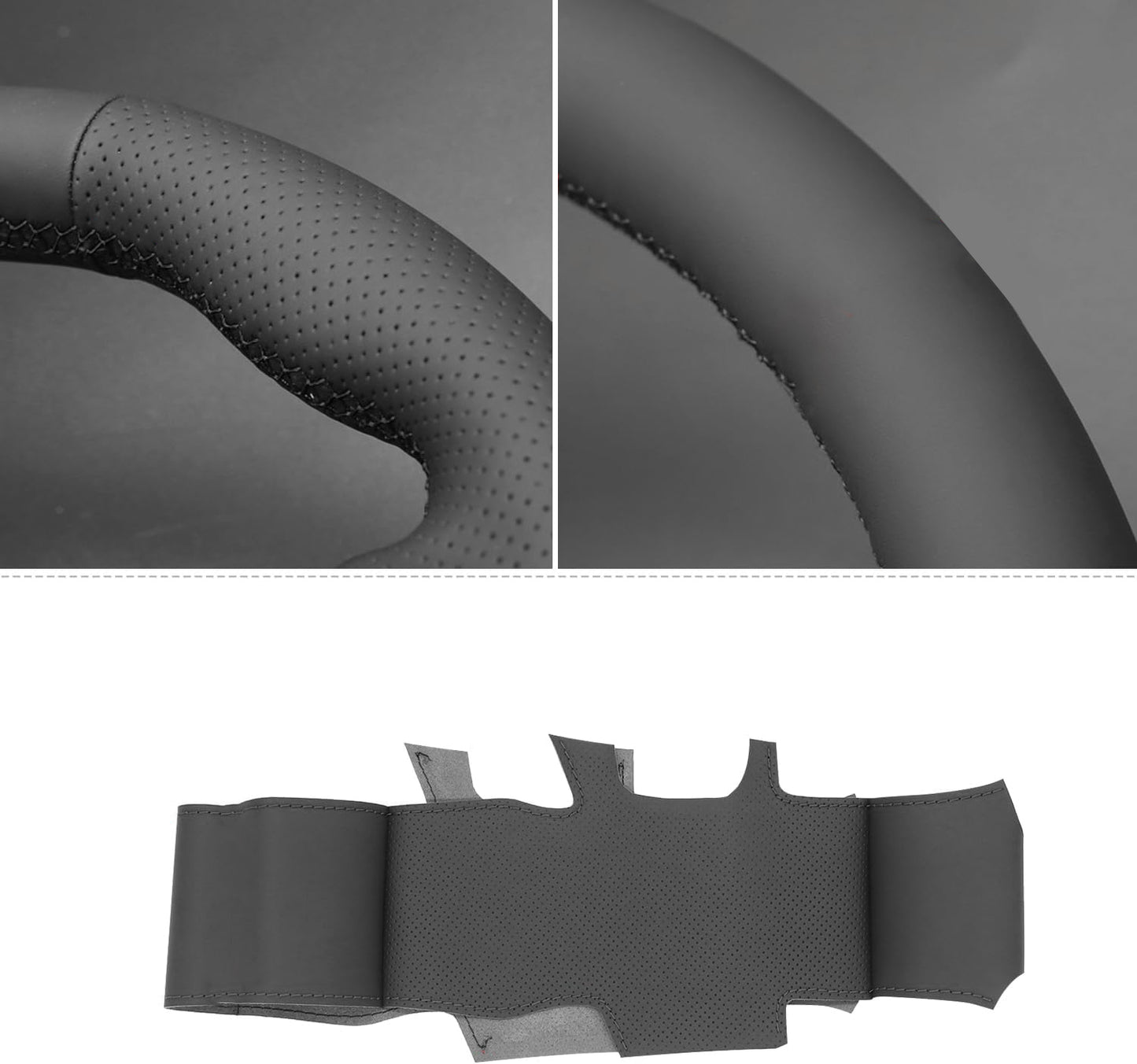 Loncky® Custom Hand Stitched Car OEM Leather Steering Wheel Cover for Ford Bronco 2021 2022 2023 2024 Interior Accessories