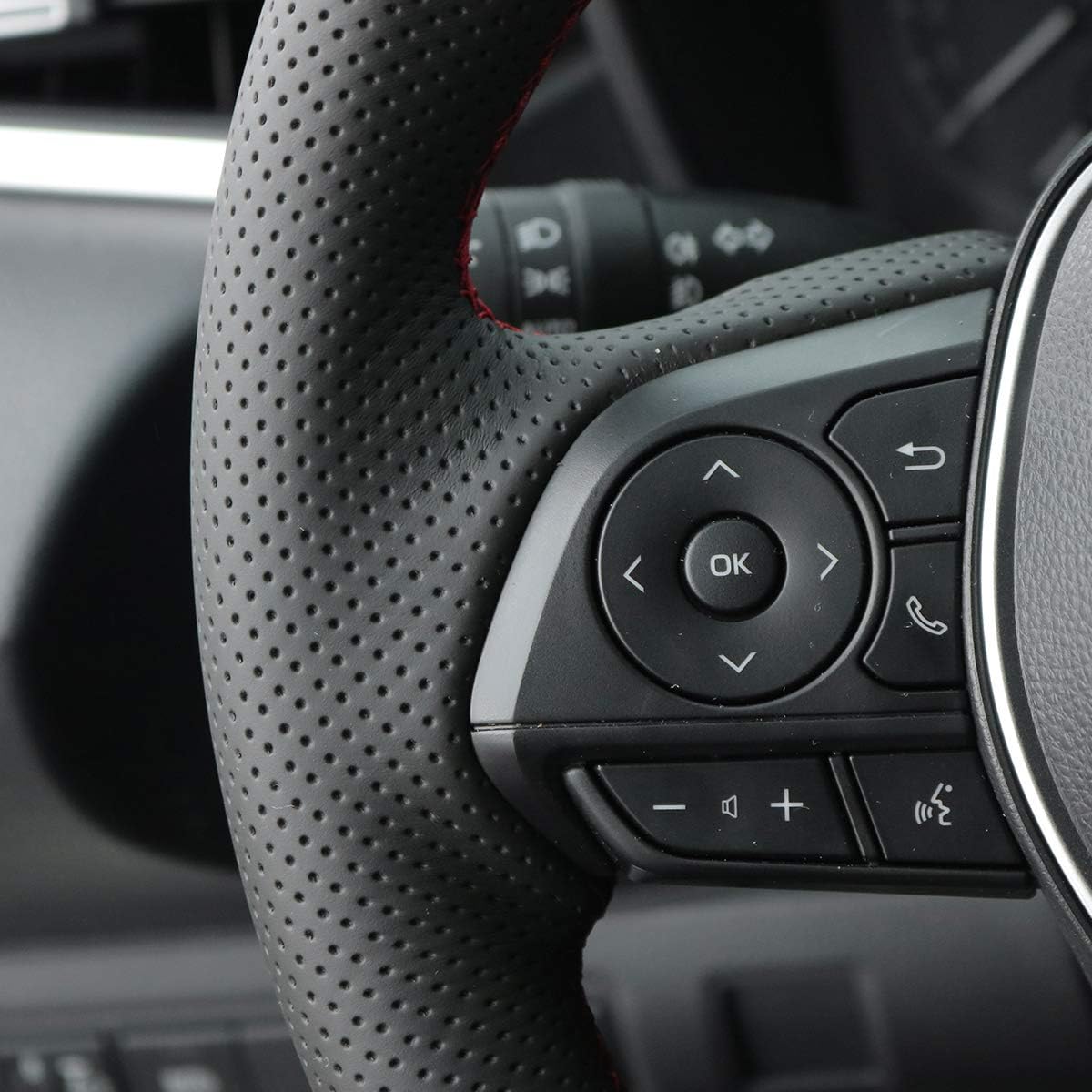 Loncky® Custom Hand Stitched OEM Leather Steering Wheel Cover for Toyota Avalon RAV4 2019 2020 2021 2022 2023 2024/ Camry 2018-2024 / Toyota Corolla 2020-2025/Venza 2021-2024 OEM Interior Accessories