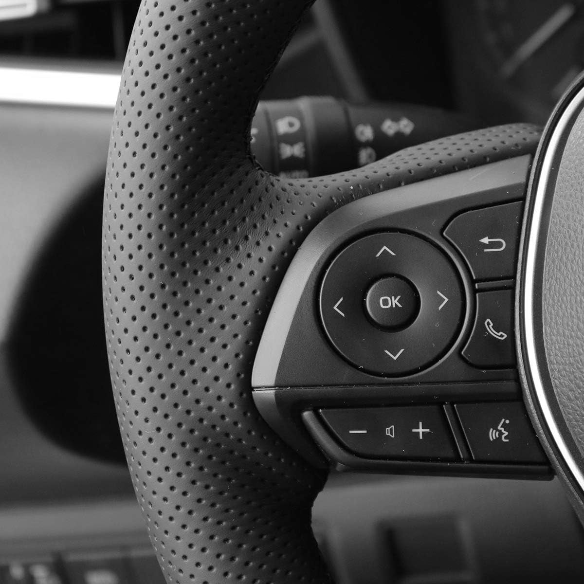 Loncky® Custom Hand Stitched OEM Leather Steering Wheel Cover for Toyota Avalon RAV4 2019 2020 2021 2022 2023 2024/ Camry 2018-2024 / Toyota Corolla 2020-2025/Venza 2021-2024 OEM Interior Accessories