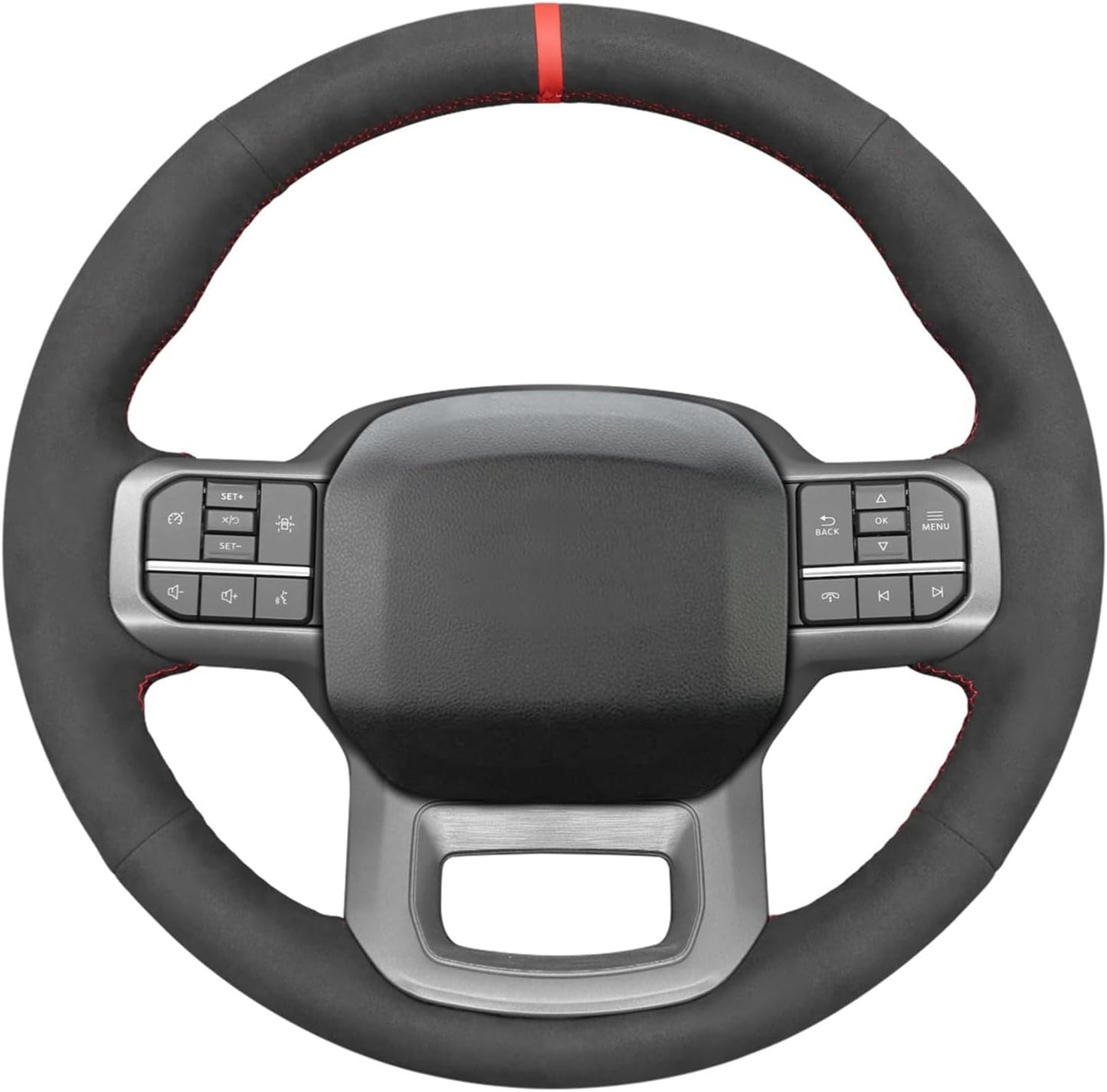 Loncky® Custom Hand Stitched OEM Leather Steering Wheel Cover for Ford F-150 2021-2024 /Ford F-250 F-350 F-450 F-55- F600 2023 2024 /Ford Expedition 2022-2024 Accessories Custom OEM Parts