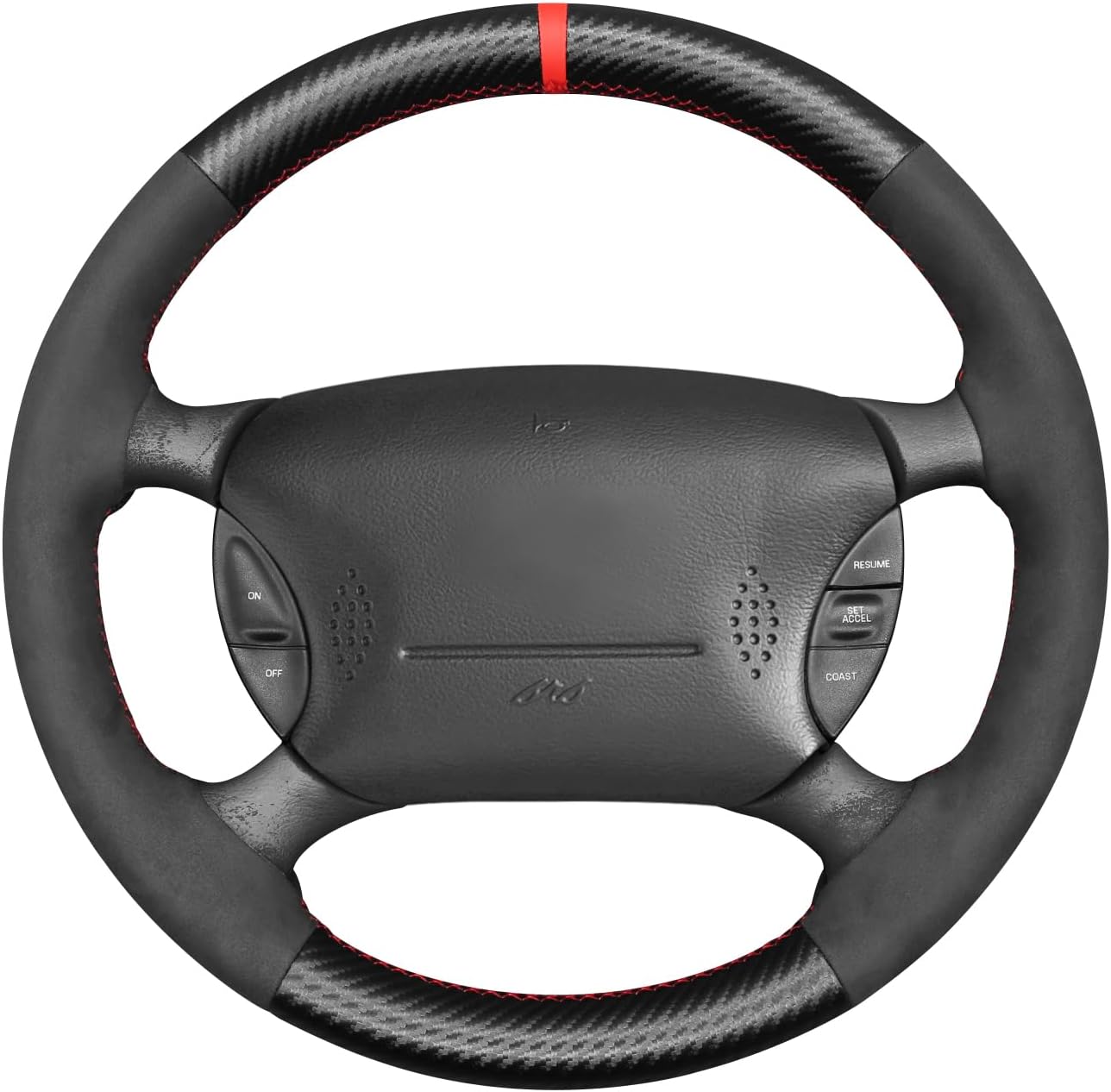 Loncky® Custom Hand Stitched Car OEM Leather Steering Wheel Cover for Ford Mustang 1994-2004 Interior Accessories