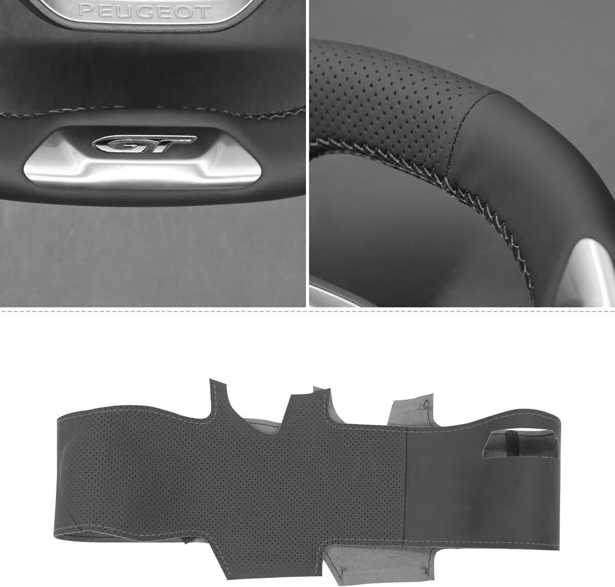 Loncky® Custom Hand Stitched Car OEM Leather Steering Wheel Cover for  Ford F150 F250 F350 & Expedition Excursion 1997 1998 1999 2000 2001 2002 2003 Interior Accessories