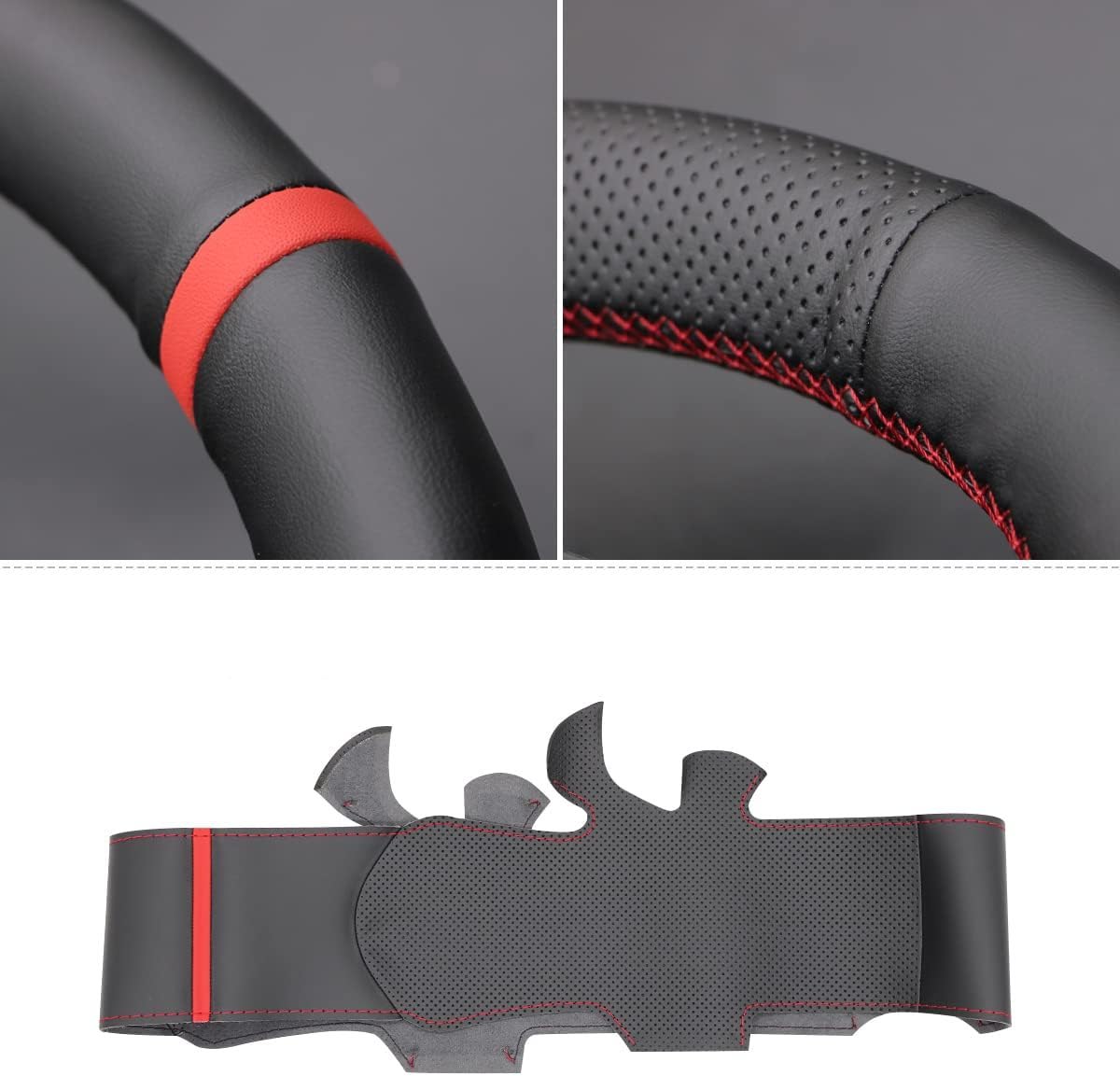 Loncky® Custom Hand Stitched Car OEM Leather Steering Wheel Cover for Alfa Romeo Giulietta 2014-2021 / MiTo 2014-2019 Interior Accessories