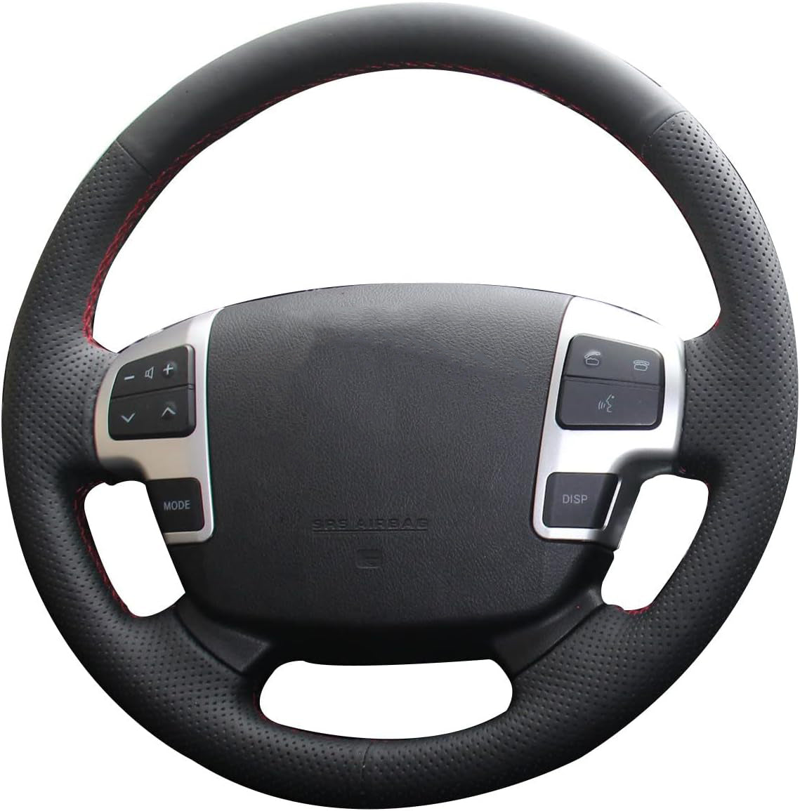Loncky® Custom Hand Stitched OEM Leather Steering Wheel Cover for Toyota Land Cruiser 2008-2015 / Toyota Tundra 2007 2008 2009 2010 2011 2012 2013/ Toyota Sequoia 2008 2009 2010 2011 2012 2013 Car Interior Accessories