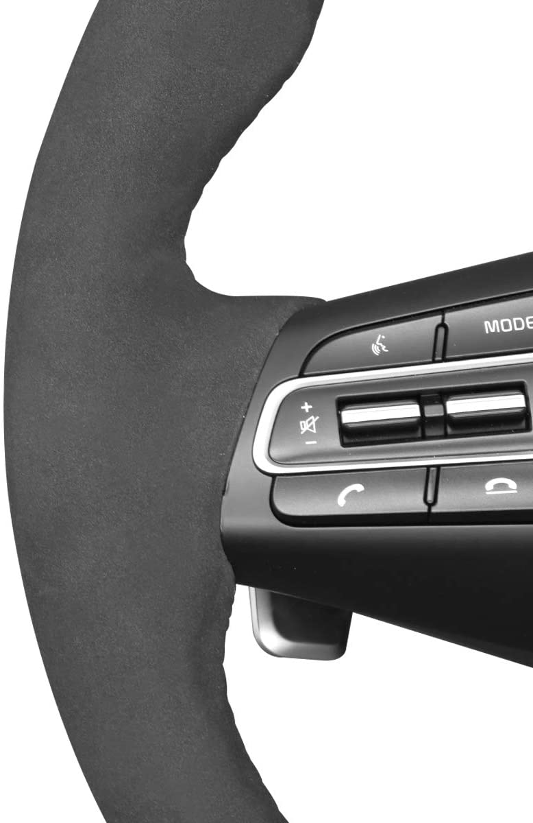 Loncky® Custom Hand Stitched OEM Leather Steering Wheel Cover for Kia Stinger GT GT1 GT2 GTS Stinger GT-Line 2018 2019 2020 2021 2022 Interior Accessories