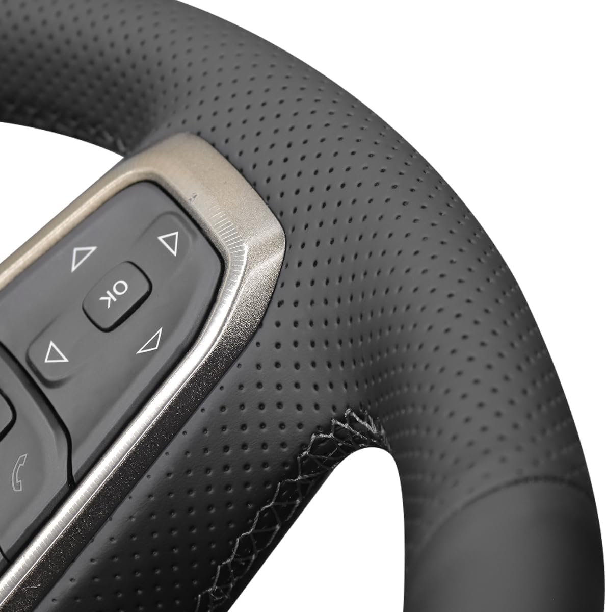 Loncky® Custom Hand Stitched Car OEM Leather Steering Wheel Cover for Dodge Ram 1500 2500 3500 4500 5500 2019-2025 Interior Accessories