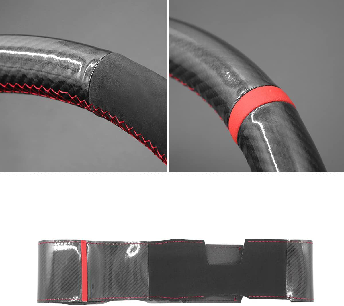 Loncky® Custom Hand Stitched Car OEM Leather Steering Wheel Cover for Ford Mustang S197 2009-2014 Interior Accessories