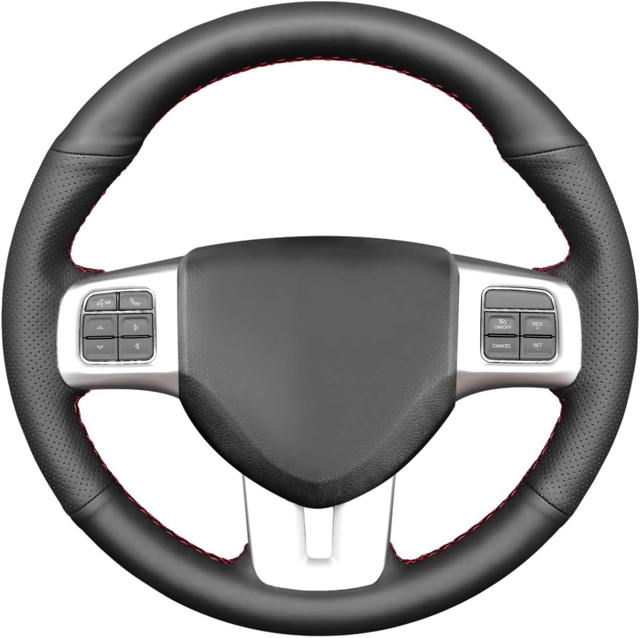 Loncky® Custom Hand Stitched Car OEM Leather Steering Wheel Cover for Dodge Dart 2013 2014 2015 2016 Interior Accessories