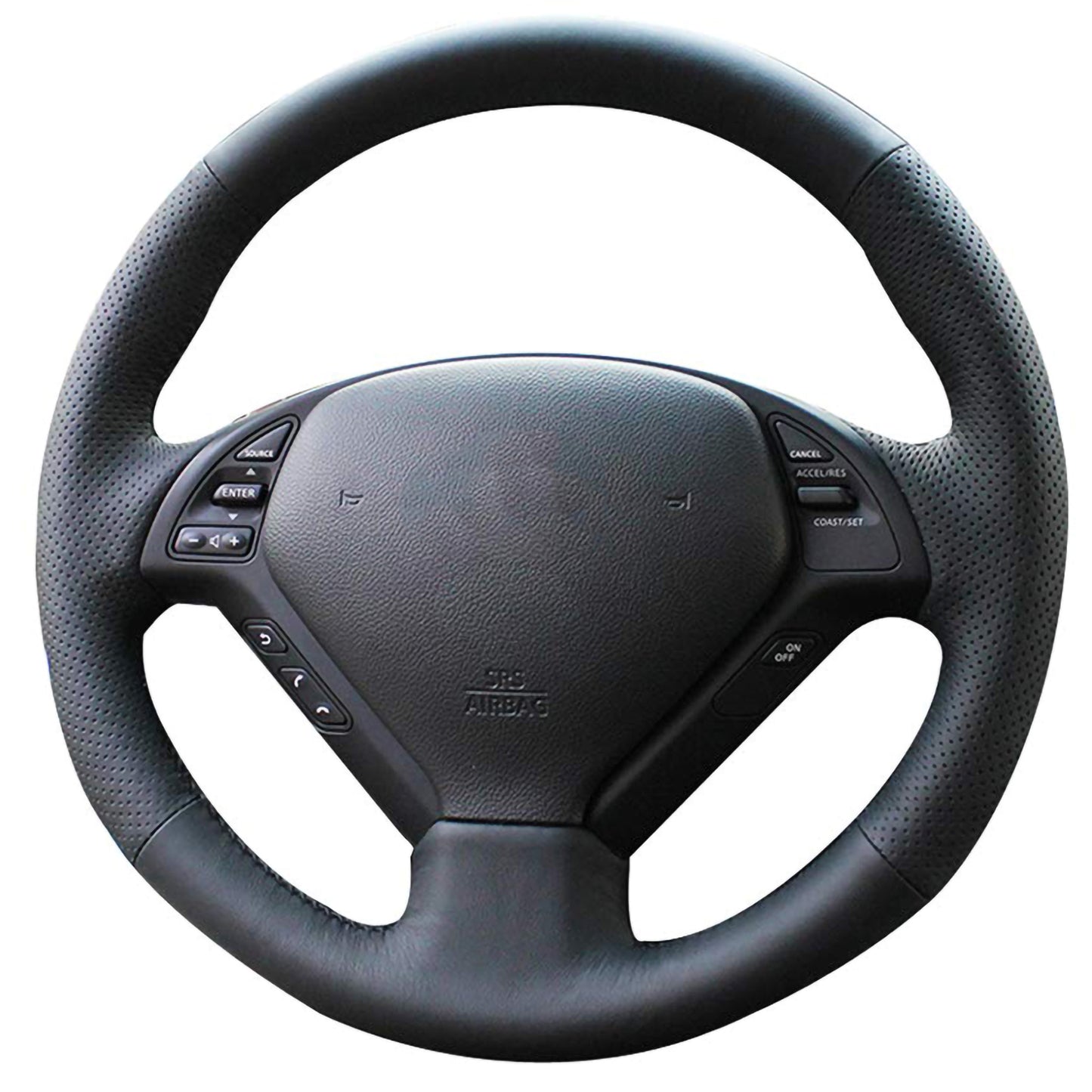 Loncky® Custom Hand Stitched OEM Leather Steering Wheel Cover for Infiniti G37/ Infiniti G35/ Infiniti EX35 /Infiniti EX25/ Infiniti EX37/ Infiniti Q60/ Infiniti QX50/Infiniti Q40/Infiniti IPL G Accessories