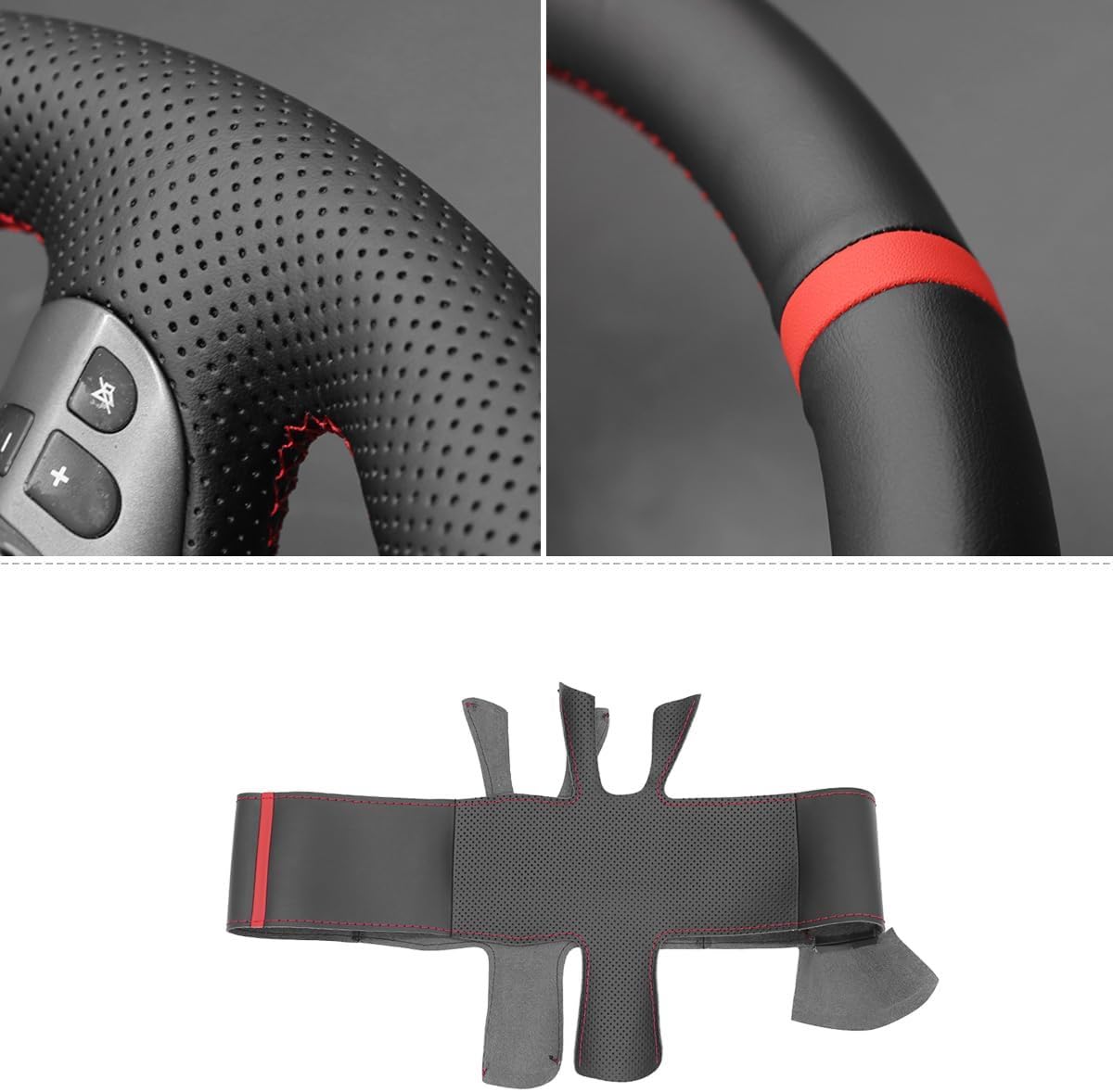 Loncky® Custom Hand Stitched Car OEM Leather Steering Wheel Cover for Alfa Romeo 147 2000-2010 / GT 2004-2010 Interior Accessories