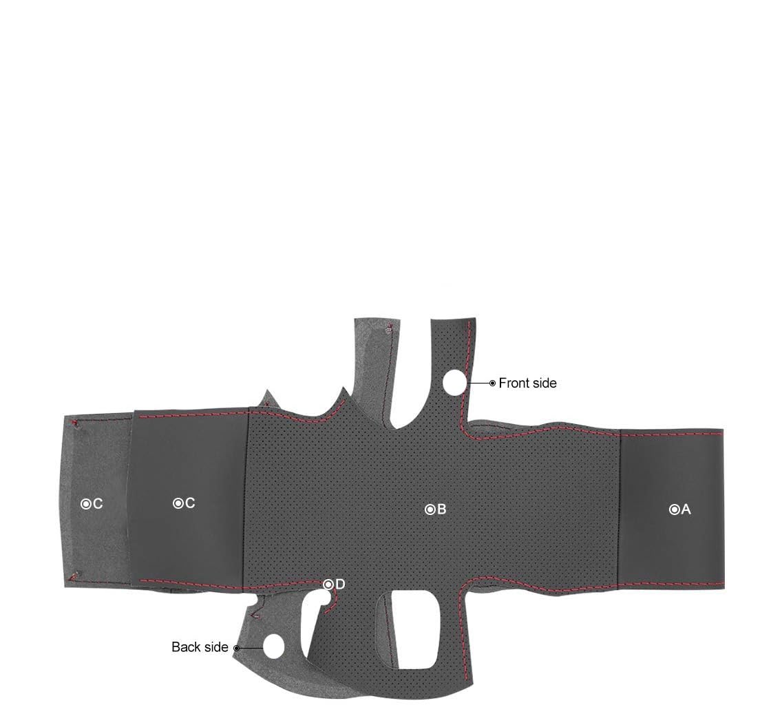 Loncky® Custom Hand Stitched Car OEM Leather Steering Wheel Cover for Dodge SRT Challenger Charger Durango 2015-2023 Interior Accessories