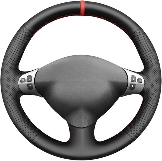 Loncky® Custom Hand Stitched Car OEM Leather Steering Wheel Cover for Alfa Romeo 147 156 2000-2010 Crosswagon 2004 2005 Interior Accessories