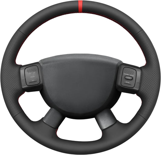 Loncky® Custom Hand Stitched Car OEM Leather Steering Wheel Cover for Dodge Ram 1500 2500 3500 2004 2005 2006 2007 2008 Interior Accessories