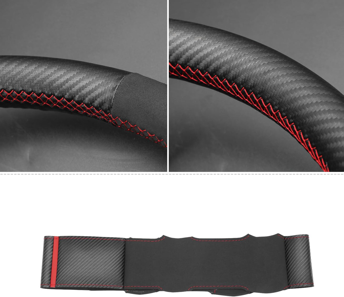 Loncky® Custom Hand Stitched Car OEM Leather Steering Wheel Cover for Ford Mustang 1994-2004 Interior Accessories