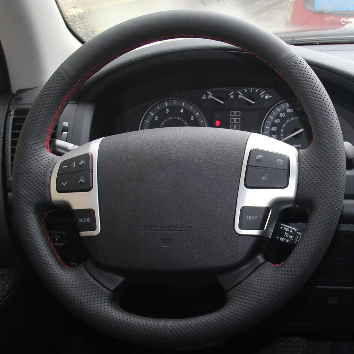Loncky® Custom Hand Stitched OEM Leather Steering Wheel Cover for Toyota Land Cruiser 2008-2015 / Toyota Tundra 2007 2008 2009 2010 2011 2012 2013/ Toyota Sequoia 2008 2009 2010 2011 2012 2013 Car Interior Accessories