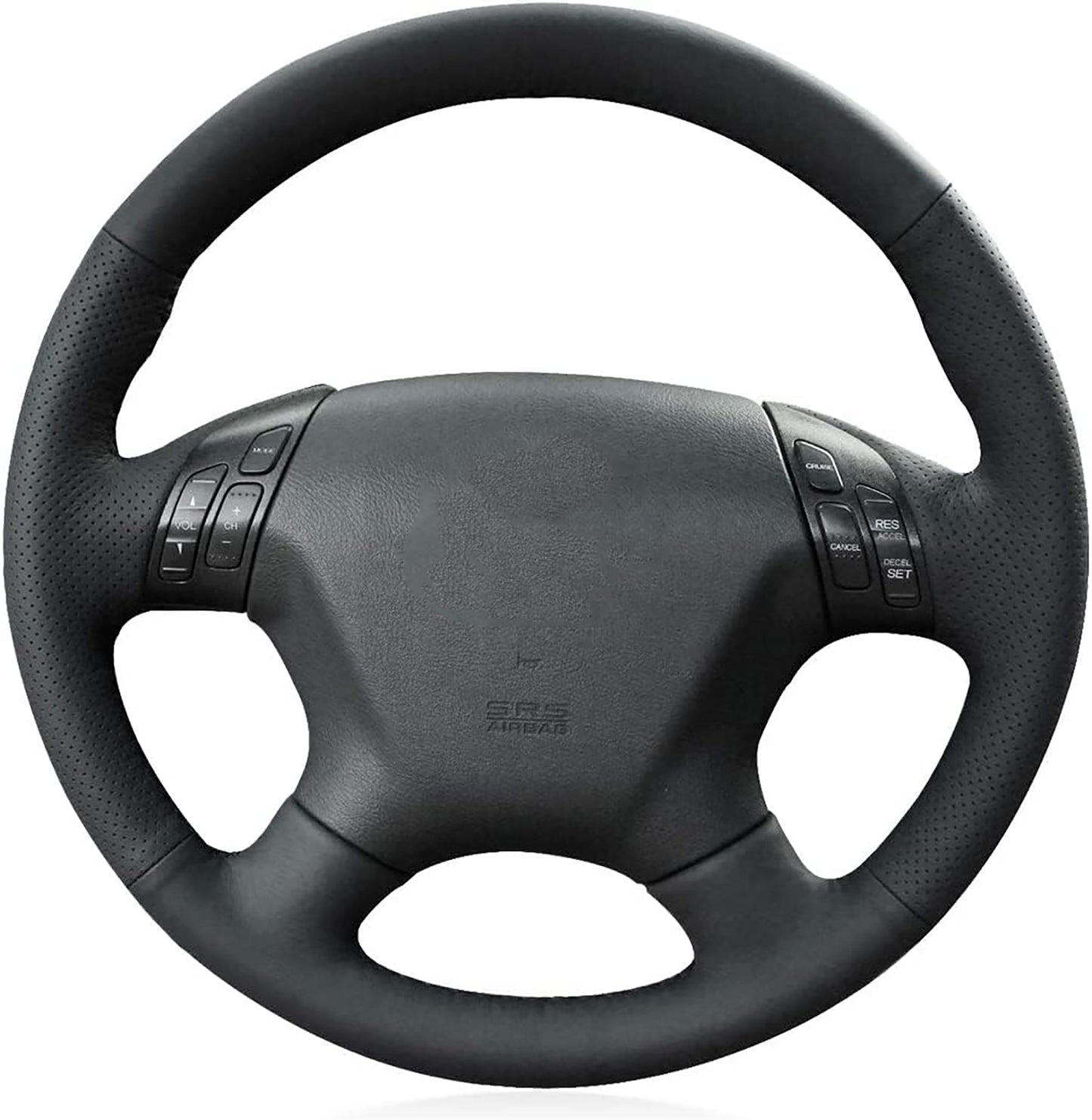 Loncky® Custom Hand Stitched OEM Leather Steering Wheel Cover for Honda Accord EX-L 2006 2007 / Honda Accord EX 2006 2007 Interior Accessories