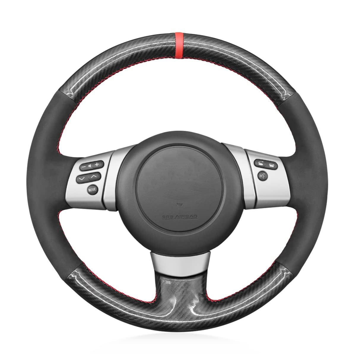 Loncky® Custom Hand Stitched OEM Leather Steering Wheel Cover for Toyota FJ Cruiser 2007 2008 2009 2010 2011 2012 2013 2014 OEM Interior Parts Accessories