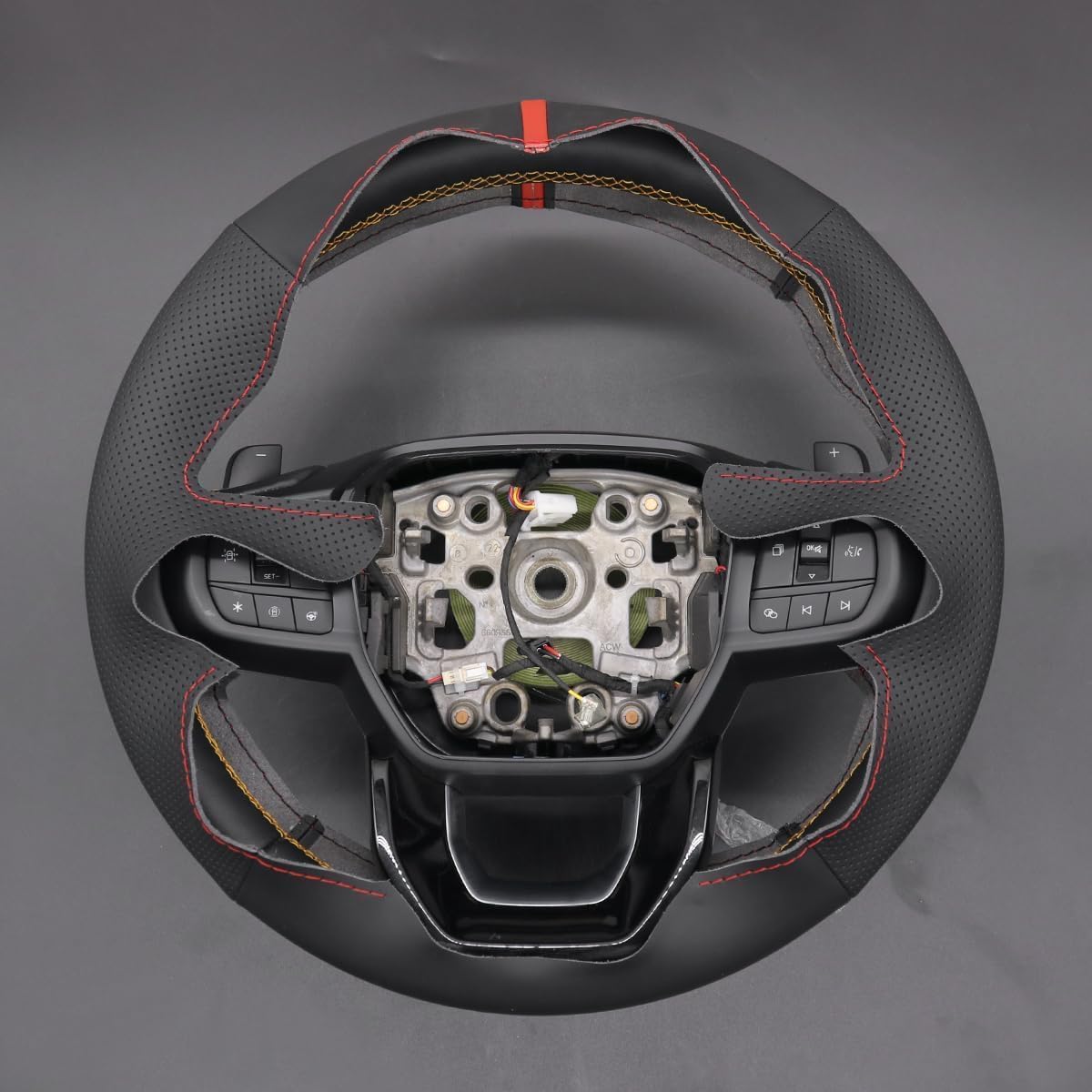 Loncky® Custom Hand Stitched Car OEM Leather Steering Wheel Cover for Ford Ranger 2022 2023 2024 Interior Accessories