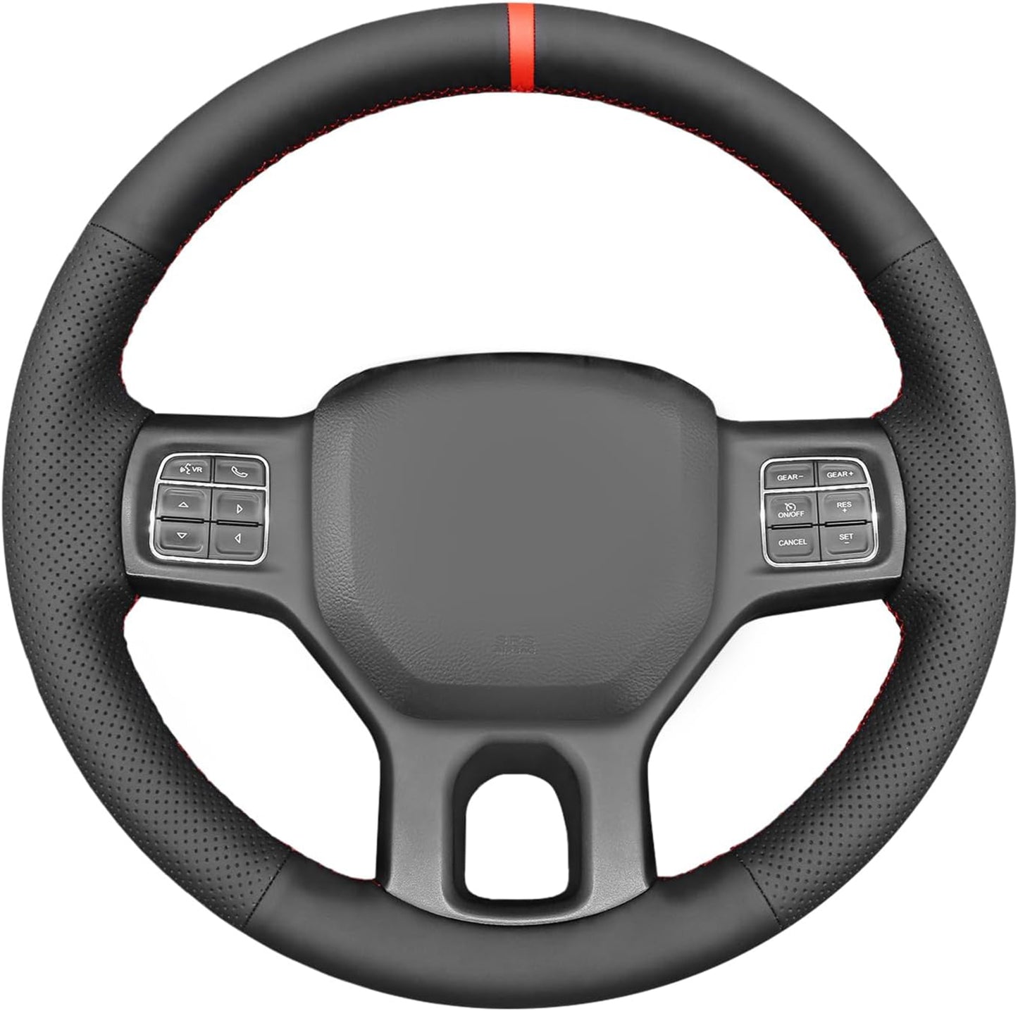 Loncky® Custom Hand Stitched Car OEM Leather Steering Wheel Cover for Dodge Ram 1500 Ram 3500 2012-2018 Interior Accessories