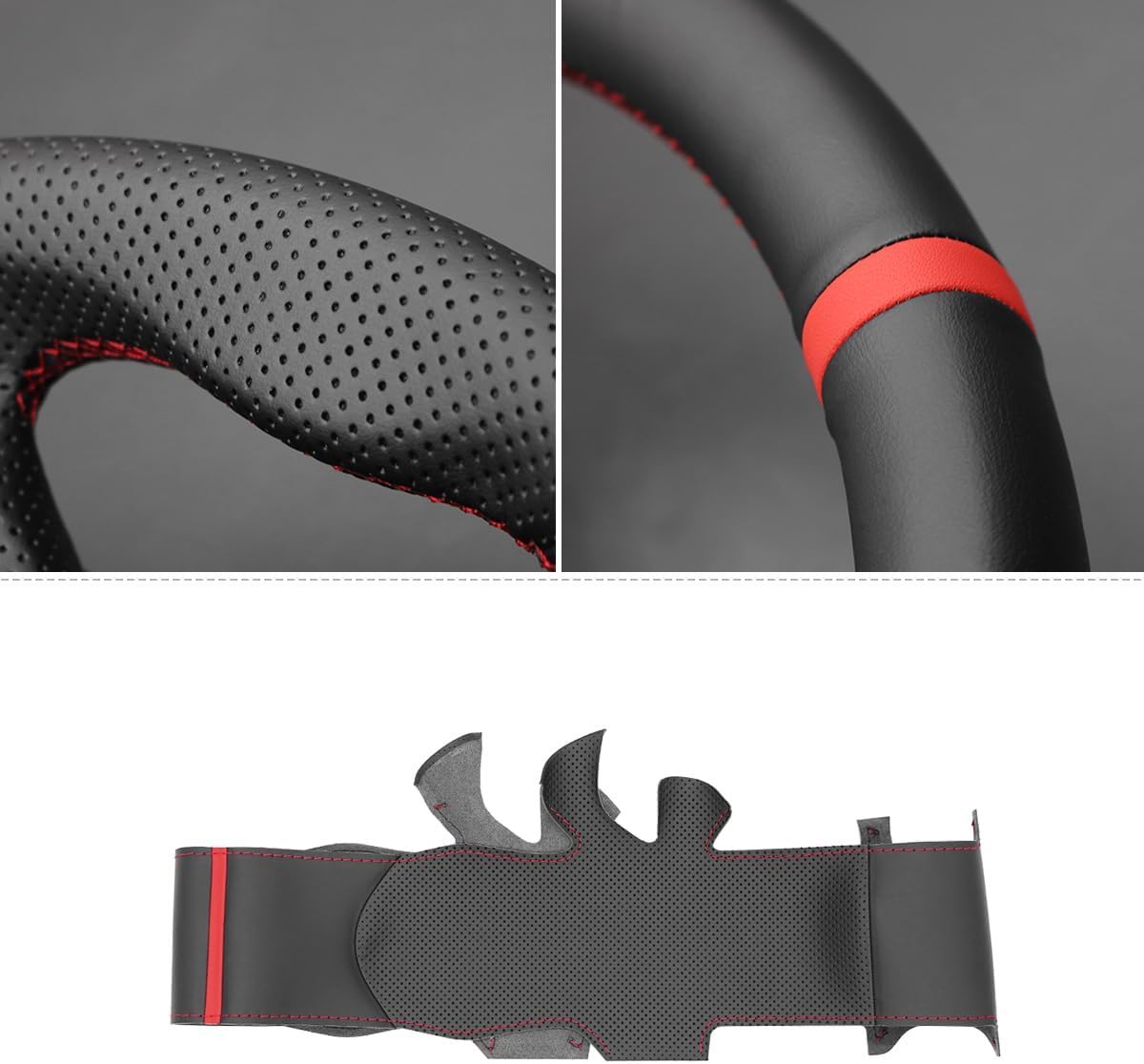 Loncky® Custom Hand Stitched Car OEM Leather Steering Wheel Cover for Alfa Romeo Giulietta 2014-2021 / MiTo 2014-2019 Interior Accessories