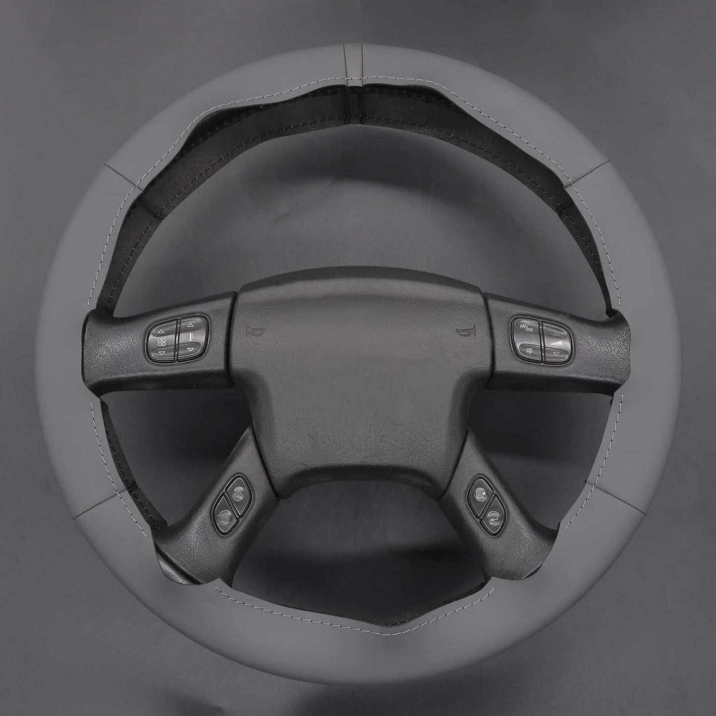 Loncky® Custom Hand Stitched Car OEM Leather Steering Wheel Cover for Chevrolet Silverado 1500/2500/ 3500 2003-2006/ Trailblazer/Silverado 1500 2500HD 3500 Classic 2007/ GMC Sierra 1500/ Envoy XL 2002-2006/ Yukon (Yukon XL)/ Envoy