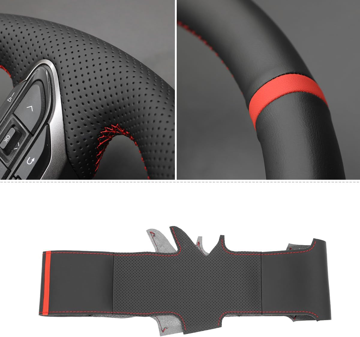 Loncky® Custom Hand Stitched Car OEM Leather Steering Wheel Cover for Toyota Yaris GR 2020 2021 2022 Interior Accessories