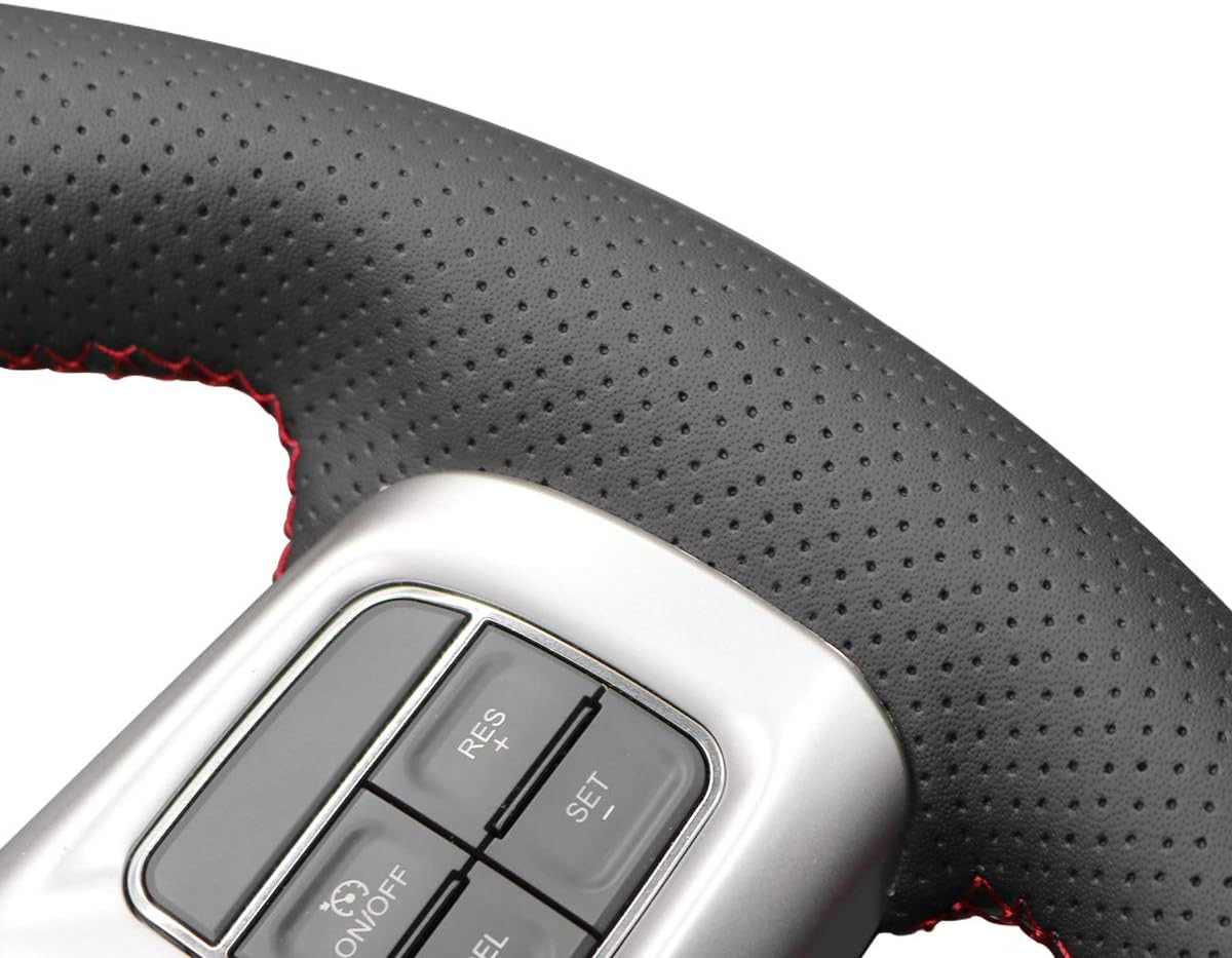 Loncky® Custom Hand Stitched Car OEM Leather Steering Wheel Cover for Dodge Dart 2013 2014 2015 2016 Interior Accessories