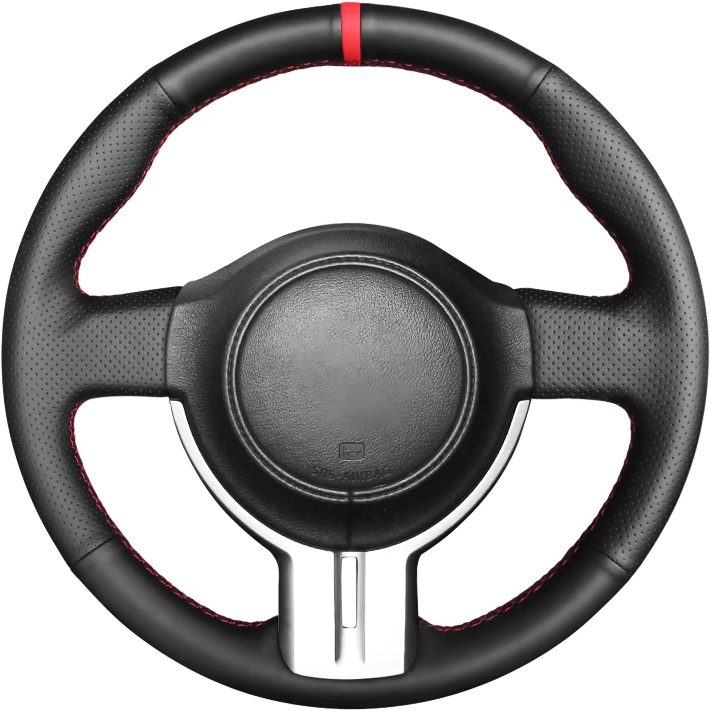 Loncky® Custom Hand Stitched Car OEM Leather Steering Wheel Cover for Scion FR-S 2013 2014 2015 2016 / Subaru BRZ 2013 2014 2015 2016 / Toyota 86 Carbon Fiber OEM Interior Parts Accessories