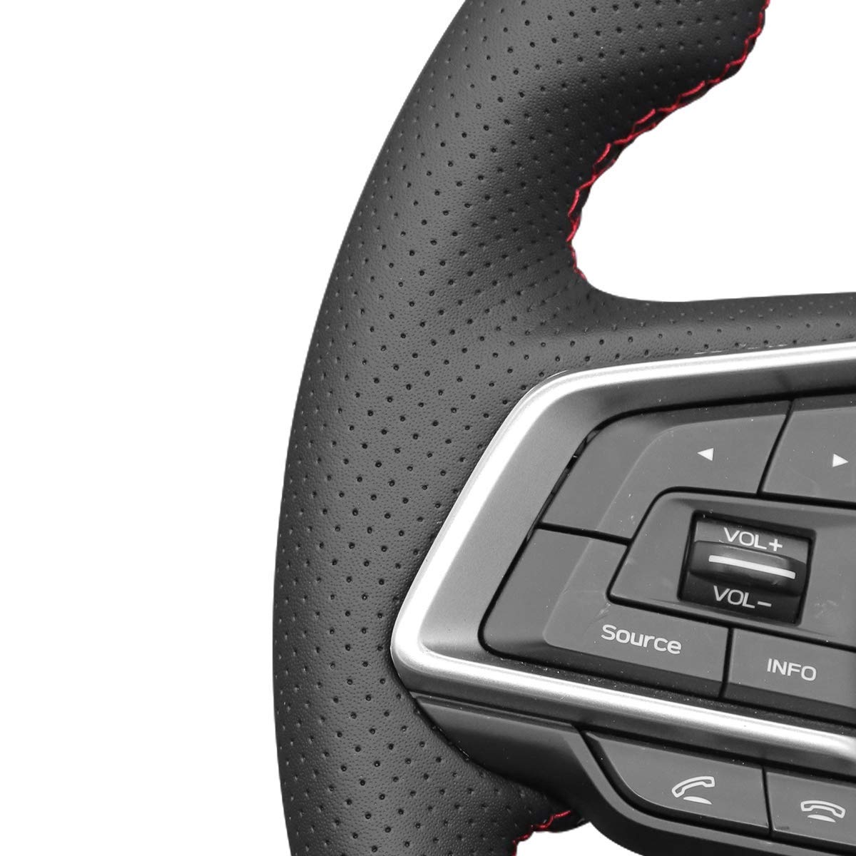 Loncky® Custom Hand Stitched Car OEM Leather Steering Wheel Cover for Subaru Outback 2018-2025/ Forester Ascent 2019-2024 /Crosstrek 2018-2024 /Impreza 2017-2024 / Legacy 2018-2025 Interior Accessories