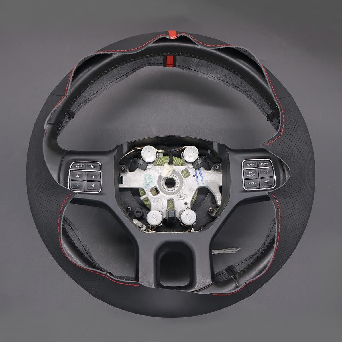 Loncky® Custom Hand Stitched Car OEM Leather Steering Wheel Cover for Dodge Ram 1500 Ram 3500 2012-2018 Interior Accessories