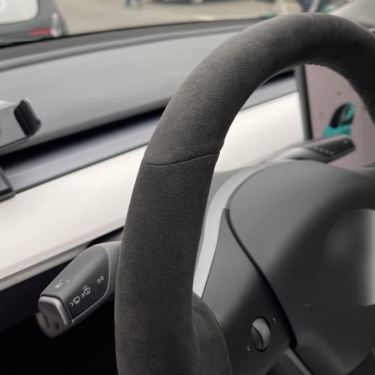 Loncky® Custom Hand Stitched Car OEM Leather Steering Wheel Cover for Tesla Model 3 Sedan 2017 2018 2019 2020 2021 / Model Y SUV 2020 2021 Interior Accessories