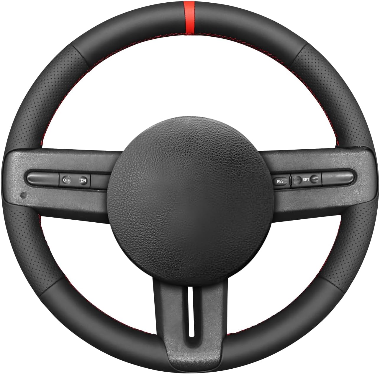 Loncky® Custom Hand Stitched Car OEM Leather Steering Wheel Cover for Ford Mustang GT 2005-2012 Interior Accessories