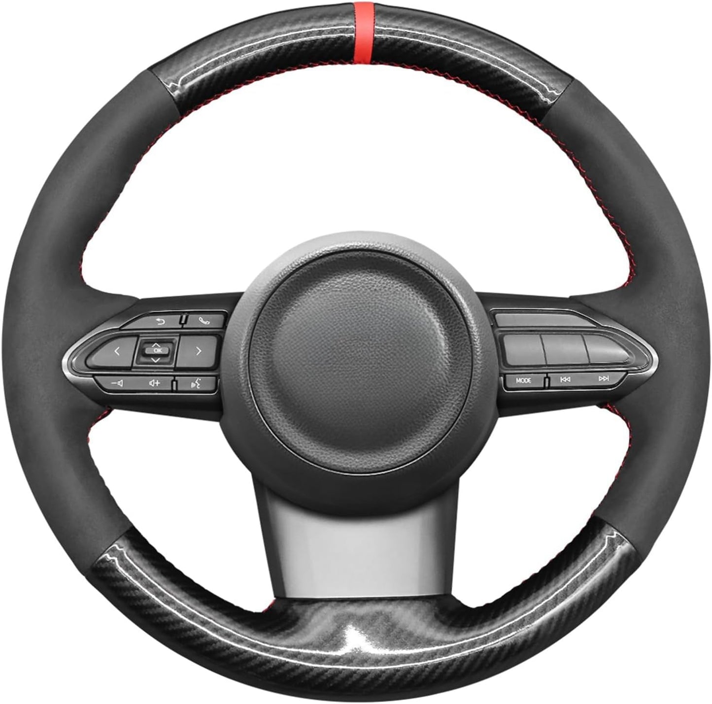 Loncky® Custom Hand Stitched Car OEM Leather Steering Wheel Cover for Toyota Yaris GR 2020 2021 2022 Interior Accessories