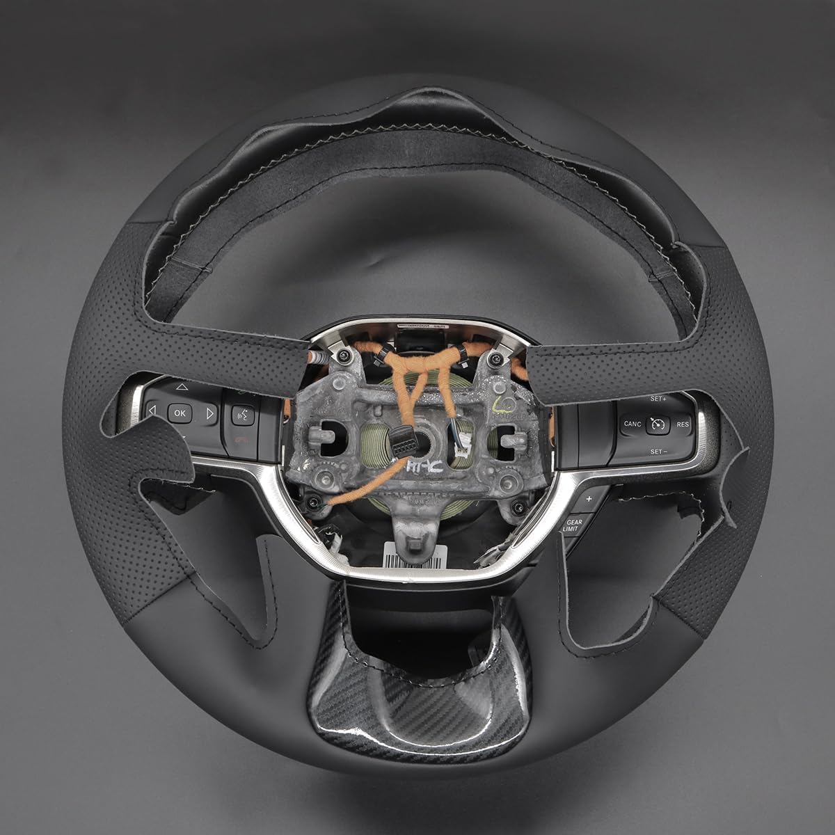 Loncky® Custom Hand Stitched Car OEM Leather Steering Wheel Cover for Dodge Ram 1500 2500 3500 4500 5500 2019-2025 Interior Accessories